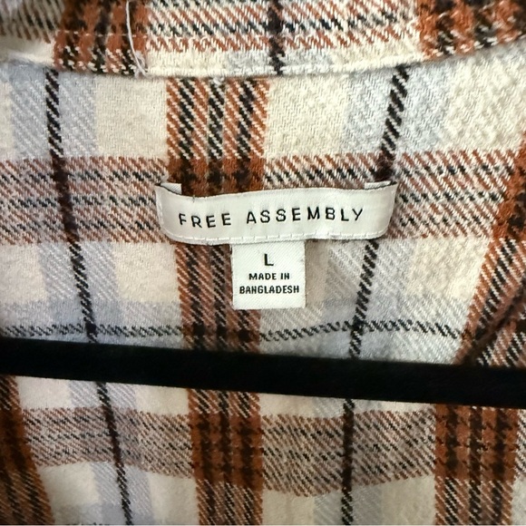 Free Assembly Women's Long Sleeve Work Shirt Large Flannel Fall - Picture 3 of 6